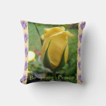 Yellow Rose Bud Peace Inspiration Cushi