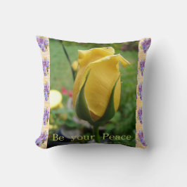 Yellow Rose Bud Peace Inspiration Cushi Kissen