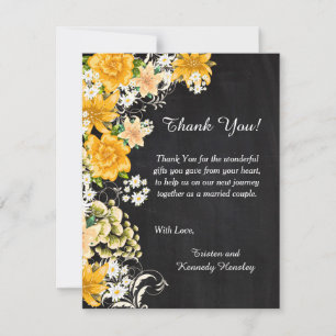 Yellow Rose Chalkboard 4x5 Wohnung Danke Karte