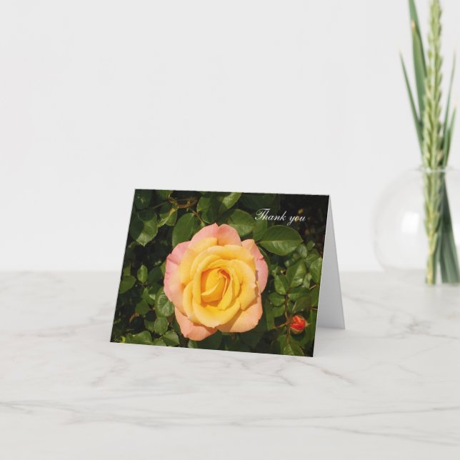 Yellow rose Dankeschön-Karte Dankeskarte (Vorderseite)
