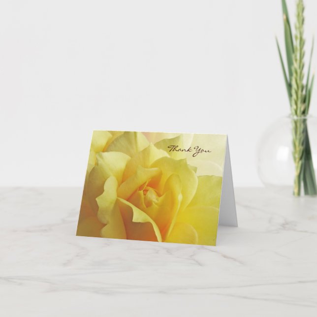 Yellow Rose Dankeschön Note Card Dankeskarte (Vorderseite)
