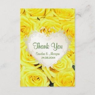 Yellow Rose Floral Wedding Vielen Dank Dankeskarte