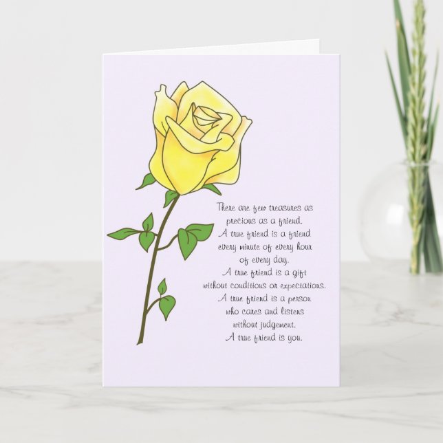 Yellow Rose Friend Geburtstagskarte Karte (Vorderseite)