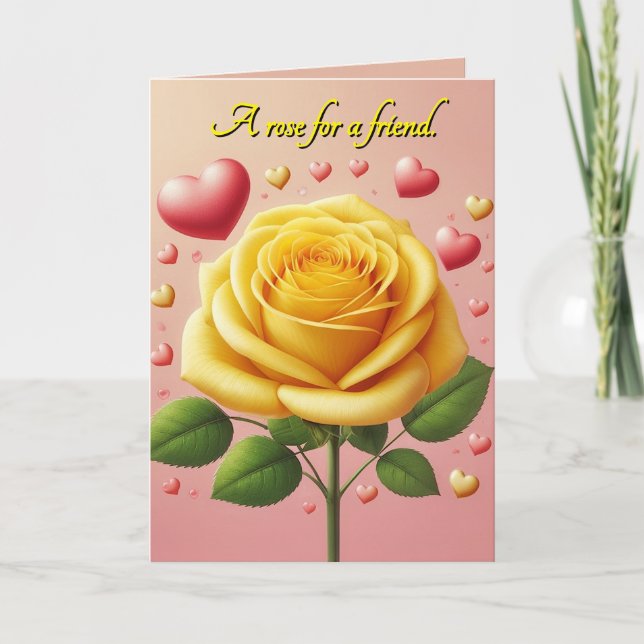 Yellow Rose Friendship Card Feiertagskarte (Vorderseite)