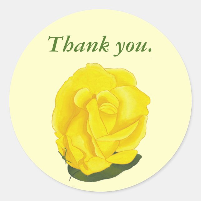Yellow Rose Full Bloom Danke an Stickers (Vorderseite)