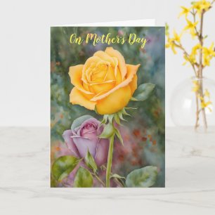 Yellow Rose Garden Blumenstrauß Art Card Karte