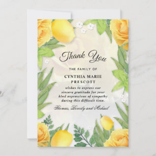 Yellow Rose Garden Green Floral Beileid Vielen Dan Einladung