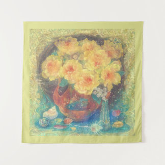 Yellow Rose: Ki-no-Yuragi (Yellow Fluctuation) Wandteppich