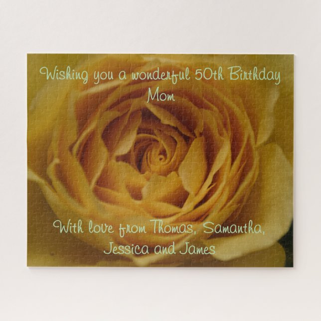 Yellow Rose Personalizable-Puzzle (Horizontal)