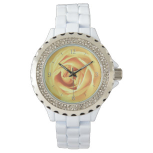 Yellow Rose Print Armbanduhr