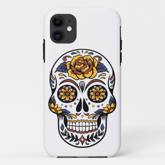 Yellow Rose Sugar Skull Case-Mate iPhone Hülle (Rückseite)