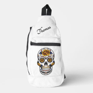 Yellow Rose Sugar Skull Persönlich Crossbody Bag