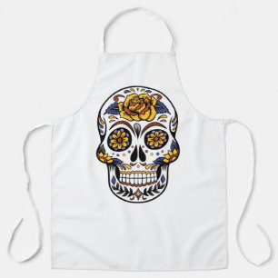 Yellow Rose Sugar Skull Schürze