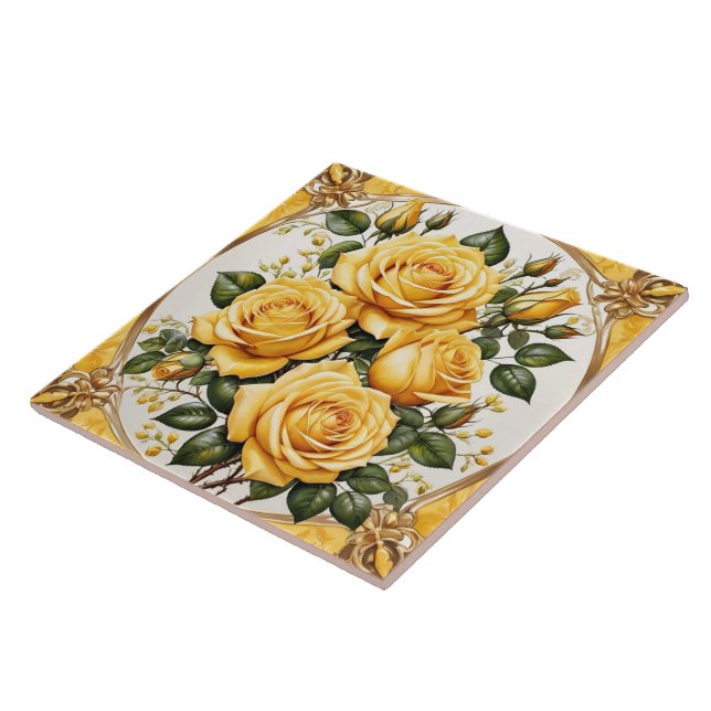 Yellow Rose Trendy Beautiful Collection Fliese (Seite)