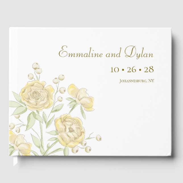 Yellow Rose Wedding Gästebuch (Vorderseite)