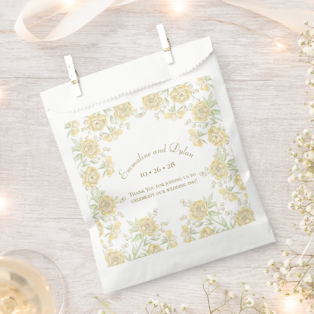 Yellow Rose Wedding Geschenktütchen (Ausgeschnitten)