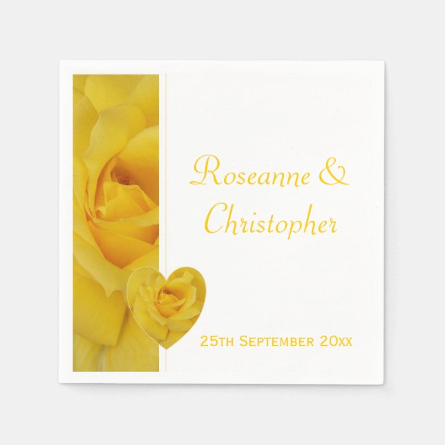 Yellow Rose Wedding Serviette (Vorderseite)