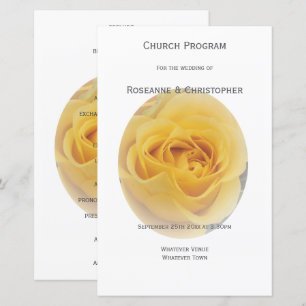 Yellow Rosenknospe Wedding Program