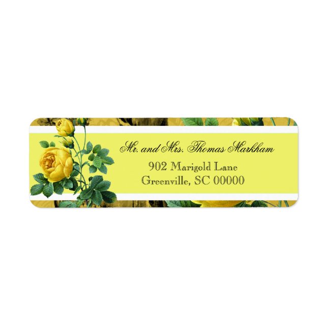 Yellow Roses Custom Address Labels (Vorne)