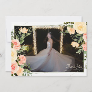 Yellow Roses Frame Danke an die Fotokarte Einladung