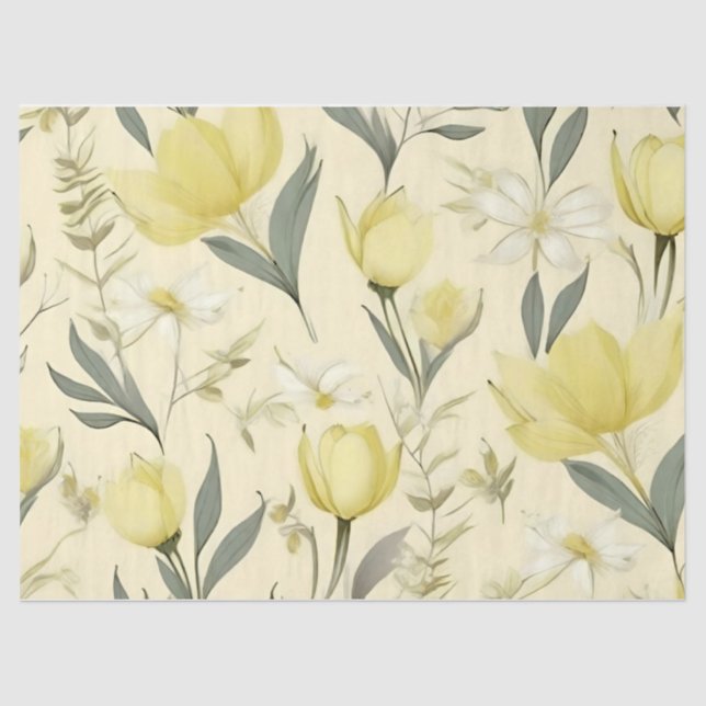 Yellow Roses Hochzeitszettel Seidenpapier (Vorderseite)