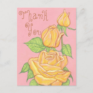 Yellow Roses Vielen Dank Postcard 2 Postkarte