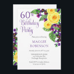 Yellow Roses Violet 60. Geburtstagsparty Einladung<br><div class="desc">Die 60. Geburtstagsfeier mit gelben Rosen und lila Veilchen ist die Grundlage für dieses kaskadierende Blumendesign mit lila Drehtext. Composite Design von Holiday Hearts Designs (Rechte vorbehalten). Wenn Sie Fragen haben oder Hilfe beim Design benötigen, schreiben Sie uns oder senden Sie uns eine E-Mail direkt an info@holidayheartsdesigns.com. Wir helfen Ihnen...</div>