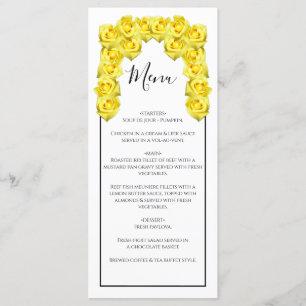 Yellow Roses Wedding Menükarte