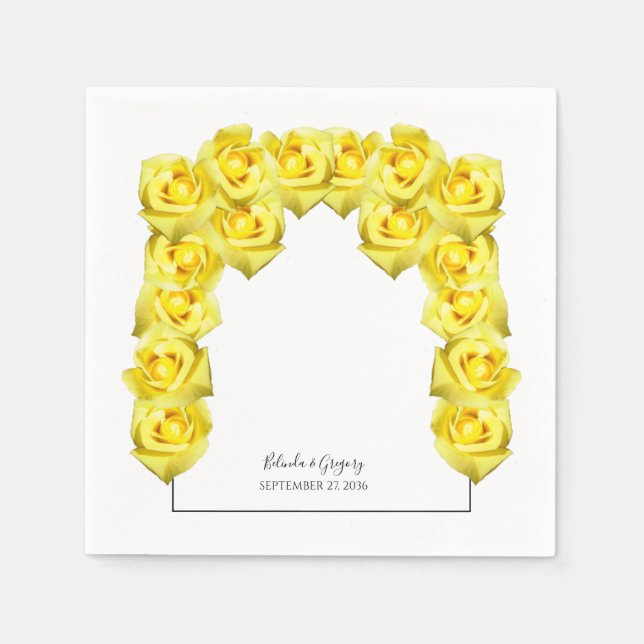 Yellow Roses Wedding Serviette (Vorderseite)