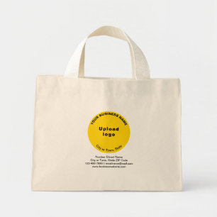 Yellow Round Shape Business Brand auf Mini Tote Ba Stoffbeutel