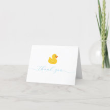 Yellow Rubber Duck Baby Boy Dankeschön Card - Blue