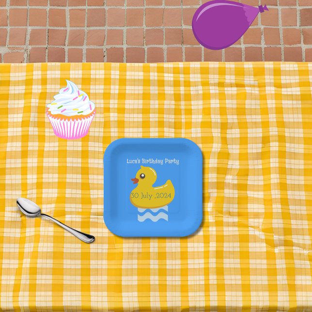 Yellow Rubber Duck Birthday Pappteller (Von Creator hochgeladen)