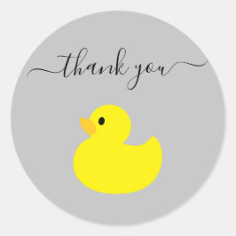 Yellow Rubber Duck Danke Runder Aufkleber