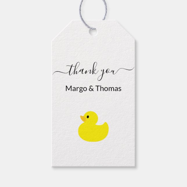 Yellow Rubber Duck Vielen Dank für Ihre Geschenke  Geschenkanhänger (Vorderseite)