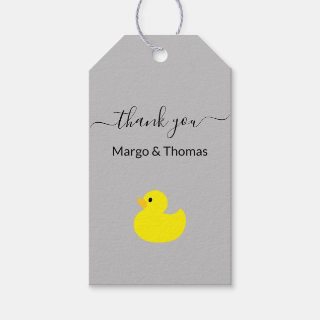 Yellow Rubber Duck Vielen Dank für Ihre Geschenke  Geschenkanhänger (Vorderseite)