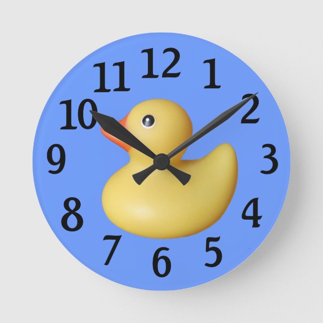 Yellow Rubber Duck Wall Clock Runde Wanduhr (Vorderseite)