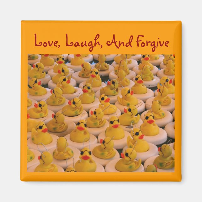 Yellow Rubber Ducks Inspiration Zitat Magnet (Vorne)