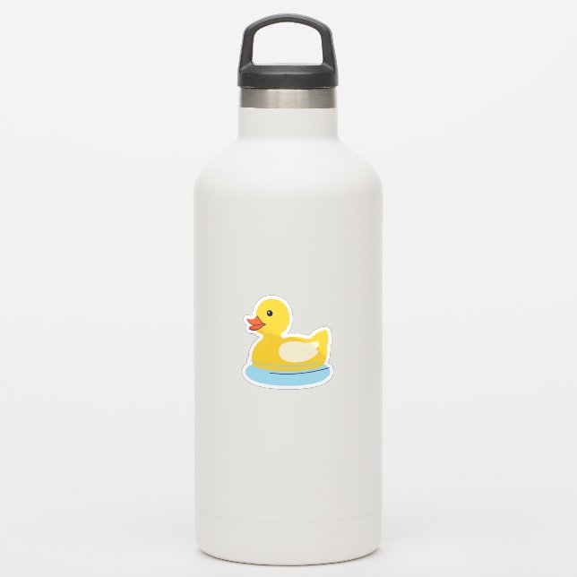 Yellow Rubber Ducky Aufkleber (Wassserflasche)