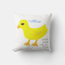 Yellow Rubber Ducky Birth Details Blau Kissen