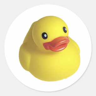Yellow Rubber Ducky Runder Aufkleber