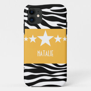 Yellow Sassy Star Zebra BT iPhone 5 Fall Case-Mate iPhone Hülle