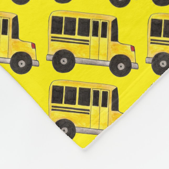 Yellow School Bus Busfahrer Bildung Fleecedecke (Ecke)