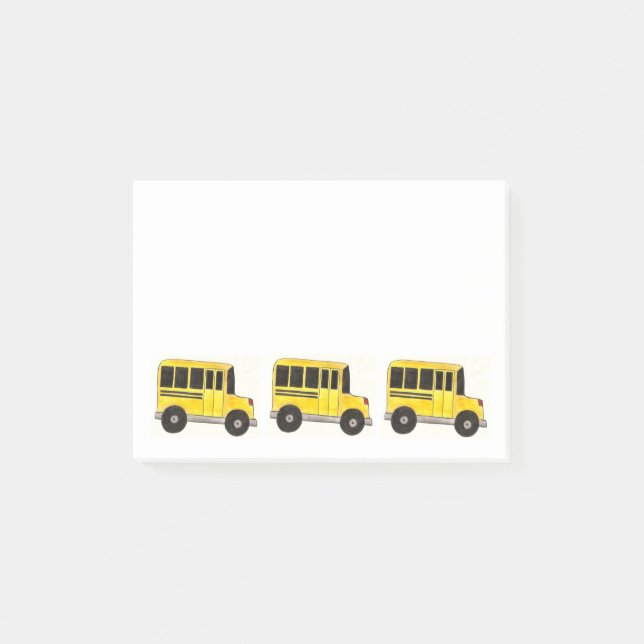 Yellow School Bus Driver Lehrer Wertschätzung Post-it Klebezettel (Vorderseite)