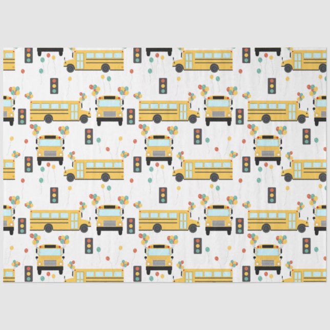 Yellow School Bus Kids Birthday Party Seidenpapier (Vorderseite)