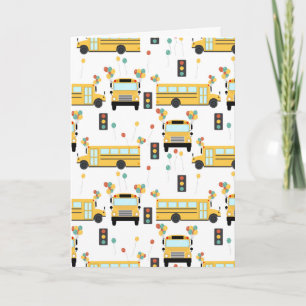 Yellow School Bus Party Klasse Karte