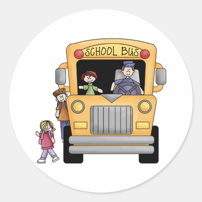 Yellow School Bus Shirts und Geschenke Runder Aufkleber (Vorderseite)