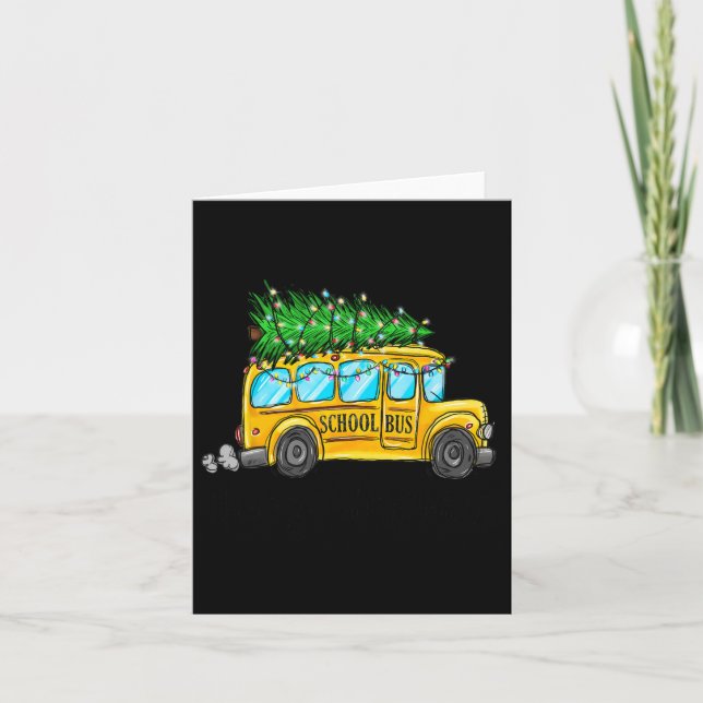 Yellow School Bus Weihnachtsbaum Treiber Paja Karte (Vorderseite)