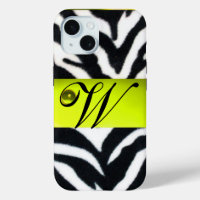YELLOW SCHWARZ-WEISS ZEBRA FUR MONOGRAM, Topaz