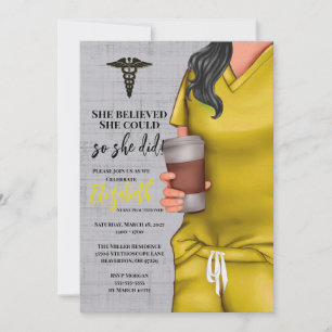 Yellow Scrubs Medical School Abschluss Einladung