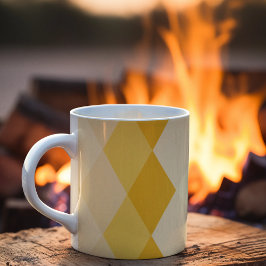 Yellow Shade Rhombus Shape Pattern Kaffeetasse